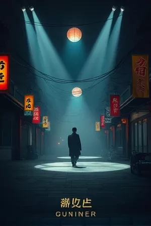 《灯塔守夜人》竖版海报，礁石上的灯塔与翻涌的浪花
