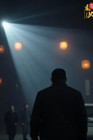 《雨季放映室》竖版海报，老式放映机与窗外的雨幕